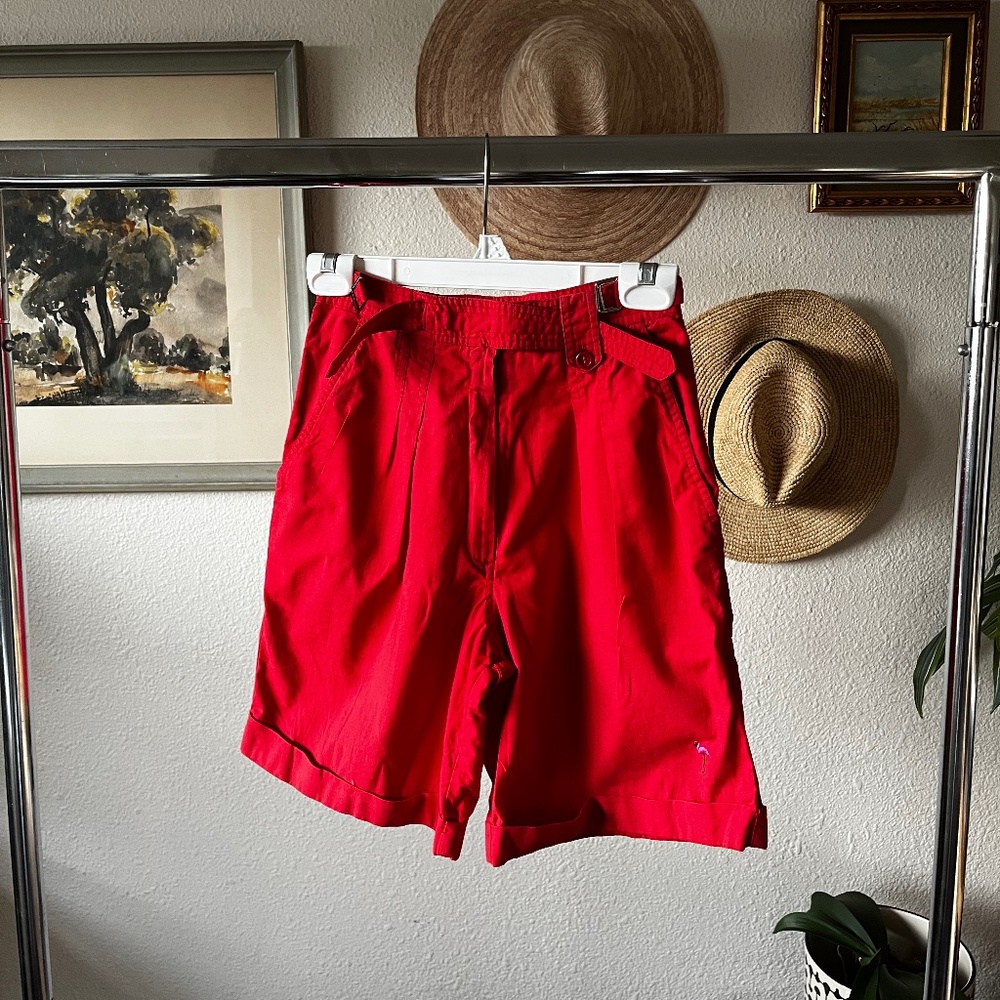 Vintage Michel Red High-waisted Shorts